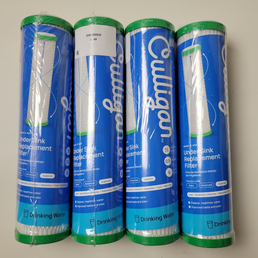 Culligan D-40A Under Sink Water Filter Replacement Cartridges 4 Pack Superior